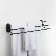 View Tapered Matte Black Wall-Mounted Bathroom Towel Rack - image 1 of 2
