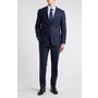 Canali Kei Trim Fit Plaid Stretch Wool Suit, Main, color, Navy