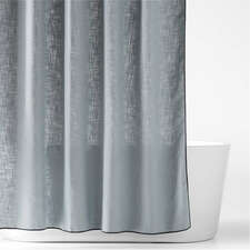 View Organic Cotton Mist Blue Merrow Stitch Shower Curtain - image 1 of 3