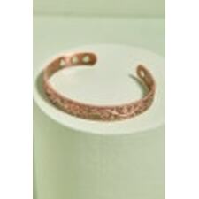 Floral Magnetized Natural Copper Bracelet front view | Earthbound Trading Co.