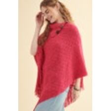 Hot Pink Open Arm Shawl side view