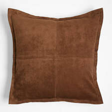 View Hyde Pieced Suede 23"x23" Brown Throw Pillow Cover - image 1 of 7