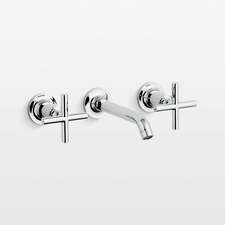 View Kohler ® Purist ® Polished Chrome Wall-Mounted Bathroom Sink Faucet and Handles - image 1 of 1