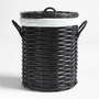 View Black Woven Rattan Hamper - image 1 of 6