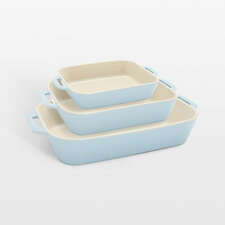 View Staub Macaron Light Blue 3-Piece Rectangular Stoneware Baking Dish Set - image 1 of 7