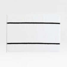View Tuxedo Stripe Organic Cotton Ink Black Bath Mat - image 1 of 5