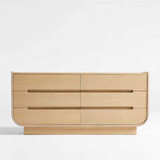 View Venice Leather and Oak Wood 6-Drawer Dresser by Brigette Romanek - image 1 of 11
