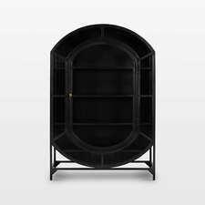 View Ventana Black Glass Bar Cabinet - image 1 of 14