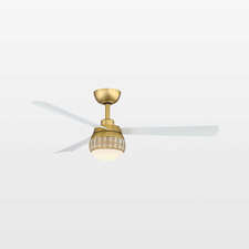 View Paget 52" White/Gold and Rattan Ceiling Fan with LED Light Indoor/Outdoor - image 1 of 1