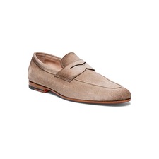 Santoni Carlos Penny Loafer, Main, color, Beige