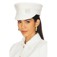 view 1 of 3 Baker Boy Cap in White