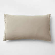 View Favorite Washed Organic Cotton Sand Beige Eyelash King Bed Pillow Sham - image 1 of 9