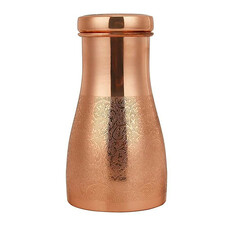 Copper Embossed Bedroom Jar - 900ml Ayurvedic Health Benefits With Anti Oxidant Properities Provides Health Benefits Tamba Jar