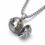 (image for) Openable Mens Basketabll Pendant Necklace in Sterling Silver