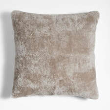 View Malmo Shearling 20x20 Clay Taupe Throw Pillow with Feather Insert - image 1 of 5