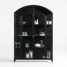 View Ventana 60" Wide Black Glass and Metal Display Storage Cabinet - image 1 of 13