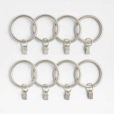 View Brushed Nickel 1.5" Window Curtain Rings, Set of 8 - image 1 of 2