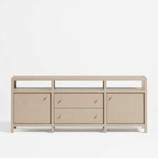 View Keane 72" Weathered Natural Wood  Storage Media Console - image 1 of 12