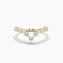 Pear Shape Moissanite Diamond Band In Yellow Gold