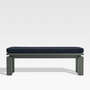 View Walker Metal Outdoor Dining Bench with Canvas Navy Blue Sunbrella ® Cushion - image 1 of 10