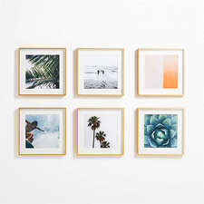 View 6-Piece Brushed Brass 11x11 Gallery Wall Frame Set - image 1 of 9