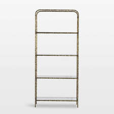 View Swinton Brass and Glass 90" Bookshelf - image 1 of 10