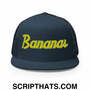 Bananas Baseball Classic Sports Script Embroidered Flat Bill Brim Mesh Trucker Hat