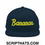 Bananas Baseball Classic Sports Script Embroidered Flat Bill Brim Snapback Hat
