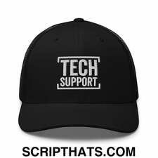 Tech Support Embroidered Mesh Trucker Hat