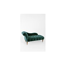 Edie Velvet Chaise - Dark Green