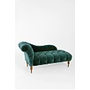Edie Velvet Chaise - Dark Green