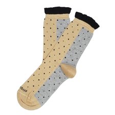 Multi Dots - Metallic Sand / Grey - Socks - Etiquette - Etiquette Clothiers NA