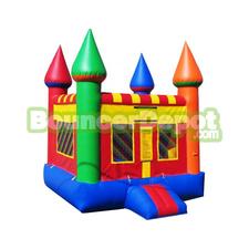 A Beautiful Rainbow Castle Moon Bounce House