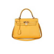 FWRD Renew Hermes Togo Kelly 28 Handbag in Jaune Ambre | REVOLVE