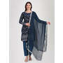 Navy Blue Velvet Embroidere...