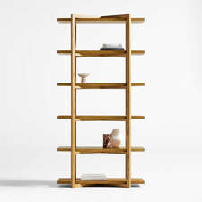 View Thomas Barley Oak Wood Modular Narrow 5-Shelf Open Bookcase - image 1 of 7