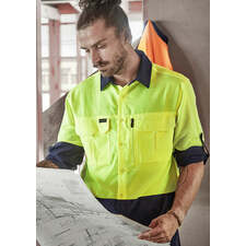 SYZMIK mens hi vis outdoor long sleeve shirt ZW468 Work Wear Syzmik