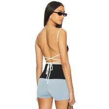 ALL THE WAYS Anya Open Back Top in Black &amp; White | REVOLVE