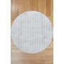 Bubble Silver Round - Machine Washable Rug