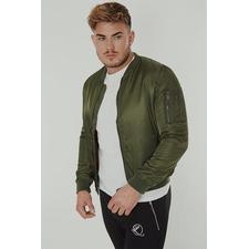 Buy Khaki Nylon Bomber Jacket For Mens