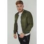 Buy Khaki Nylon Bomber Jacket For Mens
