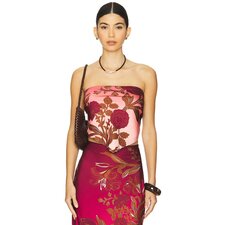 ROCOCO SAND Scarf Top in Burgundy | REVOLVE