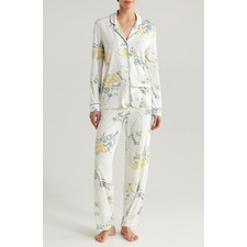 Moonlight Eco Knit Pajamas, Main, color, Ivory Sprawling Floral