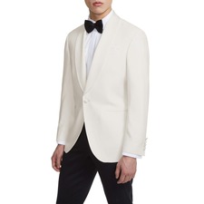  Ethan Trim Fit Solid Wool Dinner Jacket, Main, color, Cream