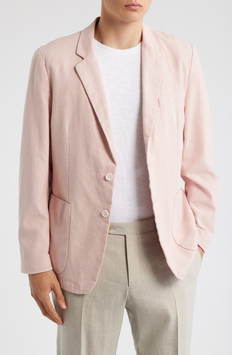 Tailored Fit Pink Linen &am...