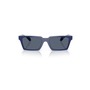 Versace 55mm Rectangular Sunglasses, Main, color, Solid Blue
