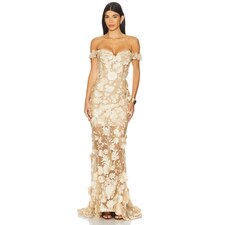 Bronx and Banco Jasmine Off The Shoulder Gown in Gold | REVOLVE