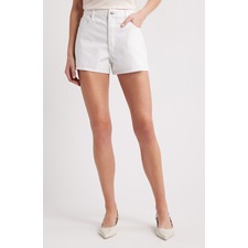 The Hang High Waist Denim Shorts, Main, color, White