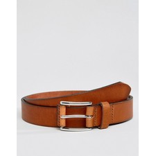  River Island Cracked Leather Belt In Brown