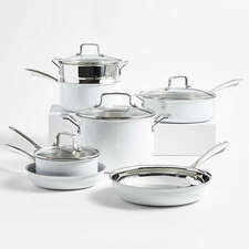 View Cuisinart ® 11-Piece Matte White Stainless Steel Cookware Set with Ceramic Non-Stick Fry Pan - image 1 of 3